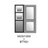 813 x 2030mm midrail single door + 600mm sidelight