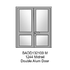 1244 x 2030mm midrail door with two equal leaves