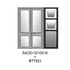 1244 x 2030mm midrail door with two equal leaves + 600mm sidelight