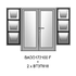 1612 x 2030mm full pane door with two equal leaves + 600mm sidelights