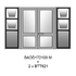 1612 x 2030mm midrail door with two equal leaves + 600mm sidelights