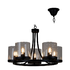 5-Light Chaplin Shaded Chandelier - Black (CH264)