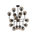 Harrington 16 Multi Light Pendant - Black/Amber (P912B)