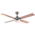 Twister Ceiling Fan - Satin Chrome/Natural Wood (F37SCNW)