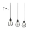 Tarbes 3 Multi Light Pendant - Black (P691)