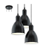 Priddy 3 Multi Light Pendant -  Black (P696B)