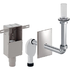 concealed trap for washbasin, with in-wall cabinet, ready-to-fit set, screen valve and overflow pipe, horizontal outlet