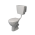 Atlas raised LL WC and ceramic cistern with side lever