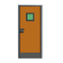Anti-bandit door with viewing panel