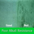 poor alkali resistance