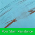 poor stain resistance