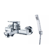 Crux wall type bath mixer with hand shower, hose and diverter