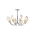 8-Light Chrome and White Scroll chandelier (JH104-CH/W)