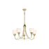 5-Light Chrome and White Tulip chandelier (JH81-CH/W)