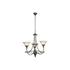 3-Light Satin Chrome and White Calice chandelier (JP162-SC/W)