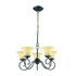 5-Light Black and Cream Ebele chandelier (JP442-BL/CRM)