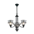 3-Light Clear and Black chandelier (JP512-CL/BL)