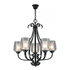 5-Light Clear/White and Black chandelier (JP517-CL/W/BL)