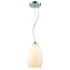Egg Glass pendant - Chrome and White (PB20-CH/W)