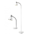 Twin table and floor lamp - Chrome and White (JF419-CH/W)