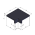 380 x 280 x 100 inside corner single wall capping