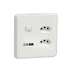 double socket 2 x 164-2 unswitched with double USB A plus C charger with Skin