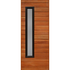 Wide Horizontal slatted door with aluminium glass insert