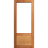 Full glass top with horizontal slatted bottom door