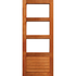 3 Panel glass top with horizontal slatted bottom door