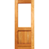Full glass top, raised field bottom panel door with 140mm stiles